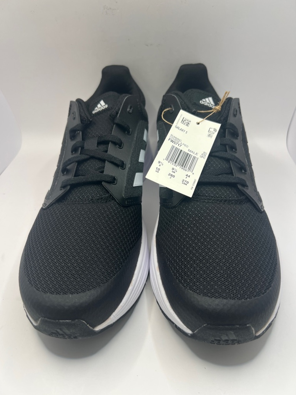 adidas Galaxy Black and White Mesh Trainer Sneakers
